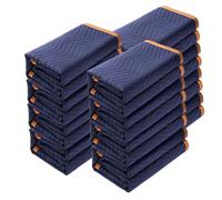 VEVOR Couvertures de Déménagement de Meubles 2032x1829 mm Lot de 12 Couvertures de Protection d'Emballage Robustes Tissu Non Tissé Coton Recyclé pour Protéger Meubles Planchers Appareils, Bleu/Orange