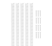 VEVOR Crémaillère d'Étagère, 1536 mm, Rail d'Étagères Vertical Mural à Perforation Double, Lot de 5, Rails Réglables Robustes Acier, Facile à Installer, pour Étagères de Rangement, Armoires, Placards