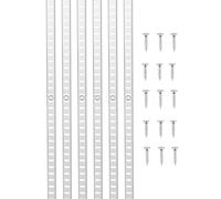 VEVOR Crémaillère d'Étagère, 1846 mm, Rail d'Étagères Mural à Perforation Simple, Lot de 20, Rails Réglables Robustes Acier avec Vis, Facile à Installer, pour Étagères de Rangement, Armoires, Placards