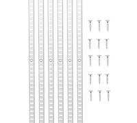 VEVOR Crémaillère d'Étagère, 923 mm, Rail d'Étagères Mural à Perforation Simple, Lot de 6, Rails Réglables Robustes Acier avec Vis, Facile à Installer, pour Étagères de Rangement, Armoires, Placards