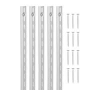 VEVOR Crémaillère d'Étagère 990 mm Rail d'Étagères Vertical Mural à Perforation Simple, Lot de 10, Rails Réglables Robustes en Acier, Facile à Installer, pour Étagères de Rangement, Armoires, Placards