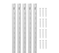 VEVOR Crémaillère d'Étagère 990 mm Rail d'Étagères Vertical Mural à Perforation Simple, Lot de 10, Rails Réglables Robustes en Acier, Facile à Installer, pour Étagères de Rangement, Armoires, Placards