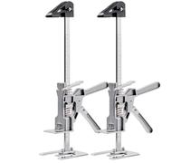 VEVOR Cric à Bras 2PCs, Lève Meubles Portes Plaques avec Capacité 100 kg, Outil de Levage Manuel en Métal, Hauteur Réglable jusqu'à 18 cm, avec Niveau Magnétique, pour Fenêtres, Installation, Argent