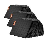 VEVOR Dalles de garage emboîtables, lot de 150, carrelage PP de revêtement de sol garage, 305 x 305 x 13,4 mm, texture double face antidérapante, pour garages, sous-sols, ateliers de réparation, noir