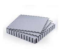 VEVOR Dalles de Garage Emboîtables, Lot de 16, Revêtement de Sol Garage Modulaire 513 x 513 x 5 mm, Tapis Antidérapants PVC pour Garages, Atelier de Réparation, Entrepôt, Local à Outils, Gris Clair