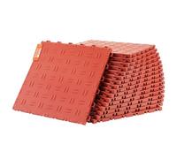 VEVOR Dalles de garage emboîtables, lot de 25, revêtement de sol garage en PP, 305 x 305 x 13,4 mm, texture double face antidérapante, pour protection garages, sous-sols, ateliers de réparation, rouge