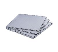 VEVOR Dalles de Garage Emboîtables, Lot de 8, Revêtement de Sol Garage Modulaire 513 x 513 x 5 mm, Tapis Antidérapants PVC pour Garages, Atelier de Réparation, Entrepôt et Local à Outils, Gris Clair