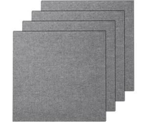 VEVOR Dalles de moquette à décoller et à coller, 610 x 610 mm, tapis de sol auto-adhésif, douces et rembourrées, installation facile, pour chambre, salon, intérieur et extérieur (9 pcs, gris clair)