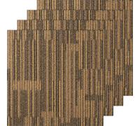 VEVOR Dalles de moquette réutilisables, 50x50 cm, tapis de sol carré avec rembourrage, 12PCS, dalle poils courts facile à installer protège les sols durs pour chambre à coucher, salon, marron mélangé
