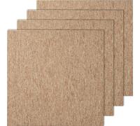 VEVOR Dalles de moquette réutilisables, 50x50 cm, tapis de sol carré avec rembourrage, 16PCS, dalle poils courts facile à installer protège les sols durs pour chambre à coucher, salon, marron foncé