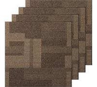 VEVOR Dalles de moquette réutilisables, 61x61 cm, tapis de sol carré avec rembourrage, 24PCS, dalle poils courts facile à installer protège les sols durs pour chambre à coucher, salon, marron mélangé