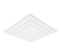 VEVOR Dalles de Plafond PVC, Lot de 12, Tuiles de Plafond Plastique à Coller, 605x605 mm, Installation Découpe Facile, Revêtement de Plafond pour Décoration de Maison, Bureau, Design Texturé 3D, Blanc