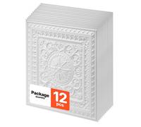 VEVOR Dalles de Plafond en PVC 605x605 mm Lot de 12, Panneaux de Plafond 3D à Relief Géométrique Blancs pour Faux Plafond, Maison et Bureau, Résistant aux Chocs, Surface à Peindre, Facile à Découper