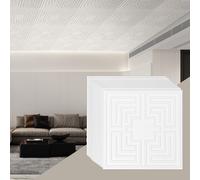 VEVOR Dalles de Plafond Lot de 12 PVC 605 mm x 605 mm Déco Motif Echo Blanc