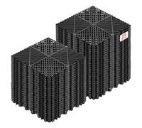 VEVOR Dalles de Sol Clipsables pour Garage, Tapis de Drainage Modulaire en PP, Lot de 55, 310x310 mm, pour Piscine, Spa, Sous-sol, Terrasse, Jardin, Balcon, Système d'Emboîtement Antidérapant, Noir