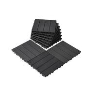 VEVOR Dalles de terrasse emboîtables Lot de 10 300×300 mm Imperméables Gris foncé