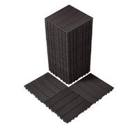 VEVOR Dalles de Terrasse Emboîtables, Lot de 36, Revêtement de Sol Plastique Imperméable, 300x300 mm, 33444 c㎡, Utilisation par Tous les Temps, pour Porche, Piscine, Balcon, Arrière-cour, Marron Foncé