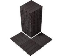 VEVOR Dalles de terrasse emboîtables Lot de 36 – Plastique imperméable 300×300 mm Marron foncé