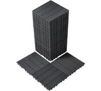 VEVOR Dalles de terrasse emboîtables Lot de 36 300×300 mm Imperméable Antidérapant Gris foncé
