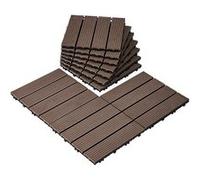 VEVOR Dalles de Terrasse Emboîtables, Lot de 10, Revêtement de Sol Plastique Bois WPC Imperméable, 300x300 mm, 9290 c㎡, Utilisation par Tous les Temps, pour Porche, Piscine, Balcon, Arrière-cour