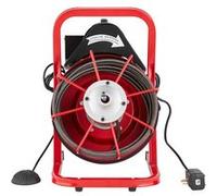 VEVOR Déboucheur Électrique de Canalisation 12 m x 0,95 cm Machine de Nettoyage de Tuyaux Alimentation Manuelle Nettoyeur de Tubes Drain 250 W, 4 Coupeurs, Commande à Pied par Air pour Tuyaux 5-10 cm