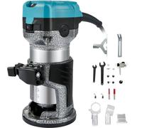 VEVOR Défonceuse à Main Électrique 800 W Affleureuse à Bois, 10000-30000 tr/min Kit de Routeur Compact, Outil Menuiserie de Routeur avec Base Fixe Mèches 6 mm+8 mm pour Rainurage Sculpture du Bois