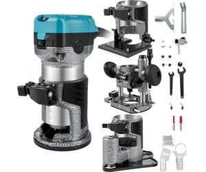 VEVOR Défonceuse Fraiseuse de chant Trimmer Fraiseuse 710W avec kit d'accessoires pour Makita