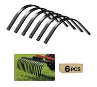 VEVOR Dents de Râteau Paysager Lot de 6 Dents de Râteau Déchaumeur en Acier Traité Thermiquement pour Éliminer Débris, Chaume, Herbes Mortes, à Boulonner, avec Trou de Fixation 11 mm, Épaisseur 8 mm