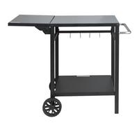 VEVOR Desserte Plancha à 2 Niveaux Chariot de Barbecue avec Plan de Travail Pliable Table de Barbecue sur Roulettes pour Four à Pizza Préparation de Cuisine BBQ Jardin Extérieur 87,5 x 55 x 75,5 cm