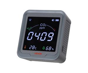 VEVOR Détecteur CO2 400-5000 ppm Moniteur Dioxyde de Carbone Qualité de l'Air avec Affichage Température Humidité, Câble de Capteur NDIR 4,5 m, pour Utilisation en Extérieur, Maison, Bureau, Voiture