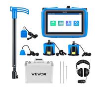 VEVOR Détecteur de fuite d'eau – 0,5–5 m, Écran tactile, 4 capteurs, 3 sondes, casque, SD 8 Go