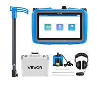 VEVOR Détecteur de Fuite d'Eau Canalisations Souterraines d'Extérieur Profondeur 5 m, 1-10000 Hz, Écran Tactile LCD, avec Capteur Moyen, 3 Sondes d'Écoute, Casque, Étui de Transport, pour Plomberie