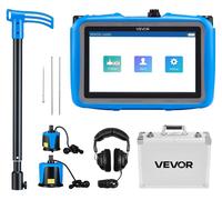 VEVOR Détecteur de Fuite Eau Canalisations Souterraines Extérieur Profondeur 5 m, 1-10000 Hz, Écran Tactile LCD, avec Capteur Moyen et Grand, 3 Sondes Écoute, Casque, Étui Transport, pour Plomberie