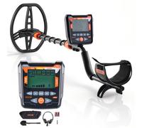VEVOR Détecteur de Métaux 25,4 cm Détecteur de Métaux Professionnel Adultes pour Recherche Trésors en Or Métal, avec Disque de Recherche Étanche IP68, Écran, Casque Audio, 5 Modes, Poignée Réglable