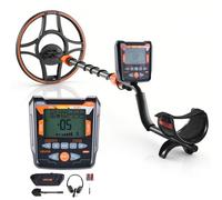 VEVOR Détecteur de Métaux 30,5 cm Détecteur de Métaux Professionnel Adultes pour Recherche Trésors en Or Métal, avec Disque de Recherche Étanche IP68, Écran, Casque Audio, 6 Modes, Poignée Réglable