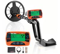 VEVOR Détecteur de Métaux Adulte 203,2 mm Détecteur de Métaux Professionnel Poignée Télescopique pour Recherche Trésors Détection Or, Bobine de Recherche Étanche IP68 avec Écran, Casque Audio, 3 Modes