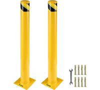 VEVOR Deux bornes de sécurité de parking de 122 cm Poteau de barrière de parking, 20 x 20 cm Poteau de barrière de parking, Poteau de tube de route de circulation Tige, Convient pour l'intérieur et l'