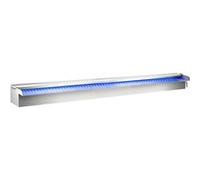 VEVOR Déversoir à cascade piscine 90x11,5x8 cm fontaine chute d'eau de piscine acier inox avec bande LED colorée, connecteur de tuyau, télécommande, résistant à corrosion pour étang, jardin extérieur