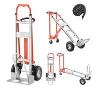 VEVOR Diable 4 en 1 Diable Pliant Convertible en Chariot pour Déménagement Manutention Domicile, Bureau, Entrepôt, Supermarché, Capacité Charge 453,6 kg sur 4 Roues, avec Poignée, Roues Antidérapantes
