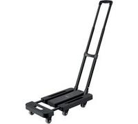 VEVOR Diable Pliant 6 Roues, Chariot à Bagages Pliable, Capacité de Charge 226,8 kg, 2 Cordes Élastiques, Base Extensible, Chariot Utilitaire pour Déménagement, Manutention, à l'Aéroport, Bureau, Noir