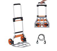 VEVOR Diable Pliant Charge 125 kg Diable de Déménagement de Manutention en Aluminium Diable Convertible Résistant avec Roues Caoutchouc Poignée Télescopique pour Maison Transport Entrepôt Marchandises