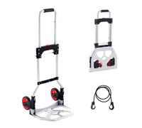 VEVOR Diable Pliant Charge 80 kg Diable de Déménagement de Manutention en Aluminium Diable Convertible Résistant avec Roues Caoutchouc Poignée Télescopique pour Maison Transport Entrepôt Marchandises