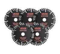 VEVOR Disque Diamant 133 mm Lot de 5, Disque à Tronçonner pour Rainureuse Murale, Alésage 20 mm, Segments Diamantés, Noyau en Acier 65Mn, Coupe à Sec et Humide pour Béton, Brique, Pierre et Ciment