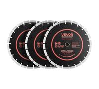 VEVOR Disque Diamant 306 mm Lot de 3, Disque à Tronçonner pour Scie à Béton, Brique, Pierre, Granit et Maçonnerie, Alésage de 25,4 mm, Segments Diamantés, Noyau en Acier 65Mn, Coupe à Sec et Humide