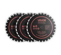 VEVOR, 3 disques de coupe diamantés de 410 mm, lames de scie diamantées avec un alésage de 25,4 mm et une hauteur de segment de 12,5 mm, vitesse maximale de 3600 tr/min. Disques diamantés pour découpe