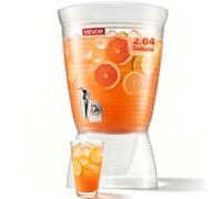VEVOR Distributeur de Boissons Grande Capacité 10 L, Fontaine à Eau en Plastique, Distribution d’Eau Jus Limonade Thé Glacé, avec Robinet et Compartiment à Glace, pour Restaurants Cafés Hôtels