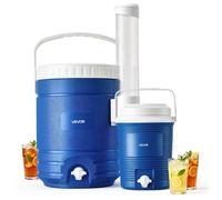 VEVOR Distributeur de Boissons Isotherme 7,5 L/18,1 L, Avec Porte-Gobelet, Fontaine à Eau pour Camping Restauration, Isolation Triple Couche, Conteneur Isotherme pour Boissons Fraîches avec Robinet