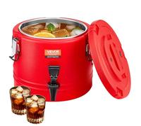 VEVOR Distributeur de Boissons Isotherme 8 L, Fontaine à Eau Chaude et Froide Non Électrique avec Robinet, Conteneur Isotherme de Qualité Alimentaire, avec Intérieur en Inox 304, pour Camping, Rouge