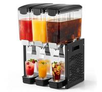 VEVOR Distributeur de Boissons Réfrigérées 3x10 L Fontaine à Jus de Fruits, pour Boissons Fraîches Buffets et CHR, Température de 7 à 12 °C, Fonction Réfrigération et Agitation, Professionnel, en Inox