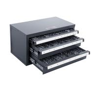 VEVOR Distributeur de Forets 29 Compartiments Étiquetés 1-13 mm Boîte de Rangement pour Forets à 3 Tiroirs Coffret Vide pour Foret 37,5x20x20 cm Identification Facile Empilable Rangement Mèche Atelier